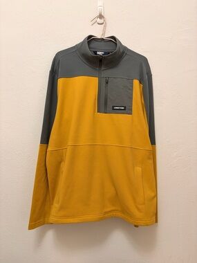 Lands' End Two-Tone Half-Zip Super Soft Micro Fleece Jacket - Yellow & Charcoal